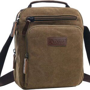 Messenger Bag for Men, Canvas Crossbody Shoulder Bags Vintage Satchel for Travel